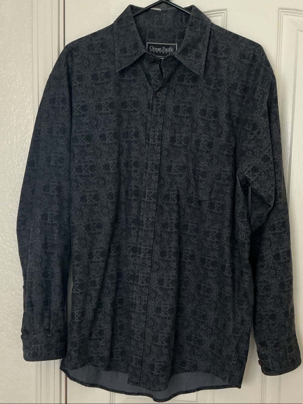 OP Menswear Gray Patterned Button Shirt